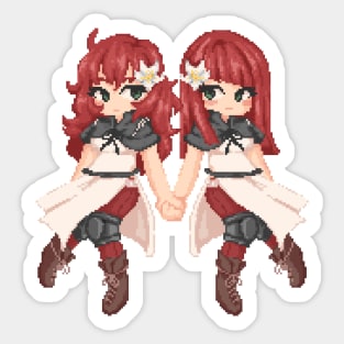 Nier twins pixel art Sticker